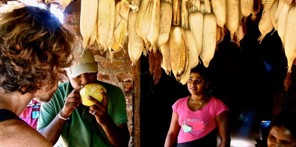 Pekoe Trail Hikers at Local Village Shops