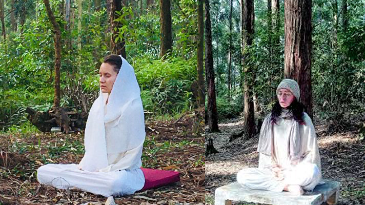 Foreigners Practice Meditation at Rathmalkanda Meditation Centre Ella Sri Lanka