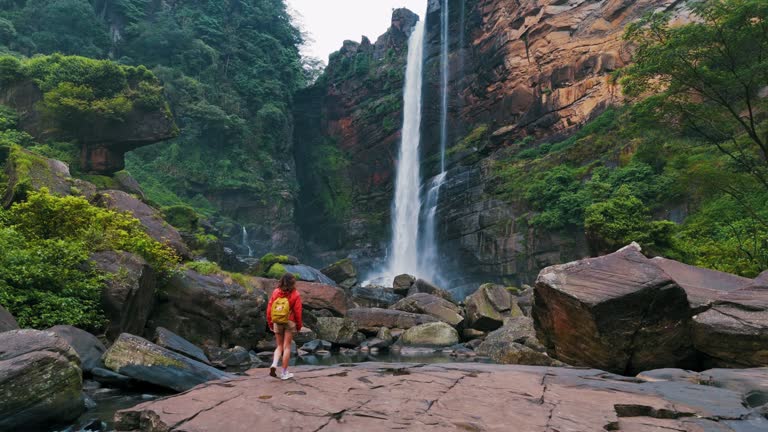 Waterfalls in Waterfall Corridor Drive in Sri Lanka.