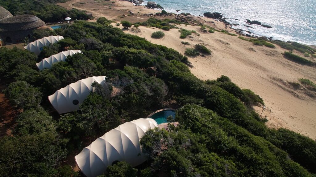 Arrangements of the accommodation in the woods near beach - Wild Coast Tented Lodge